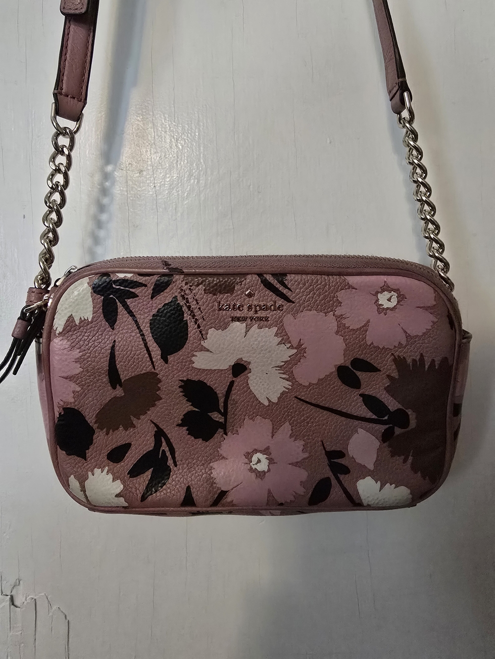 Kate Spade Purple Pink Briar Lane Gala Floral Kendall Crossbody Bag Adjustable